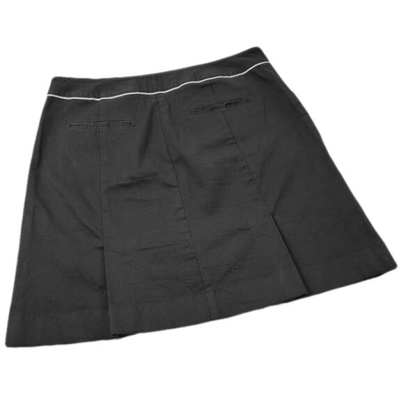 Loft Black Pleated Skirt with White Piping size 8 - Picture 2 of 8